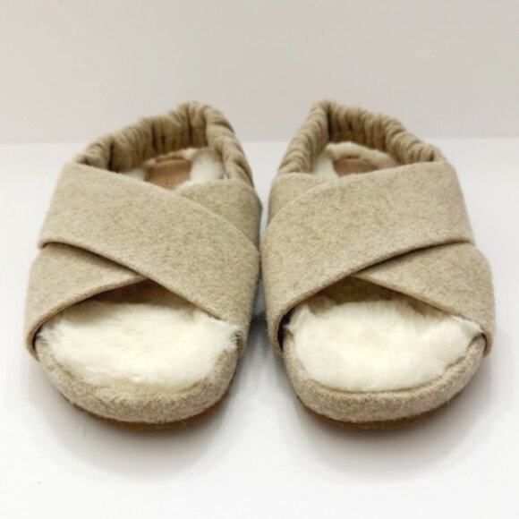 Cole Haan Mojave Criss Cross Slide Sandals Oatmeal Wool Size 6B - Picture 3 of 7